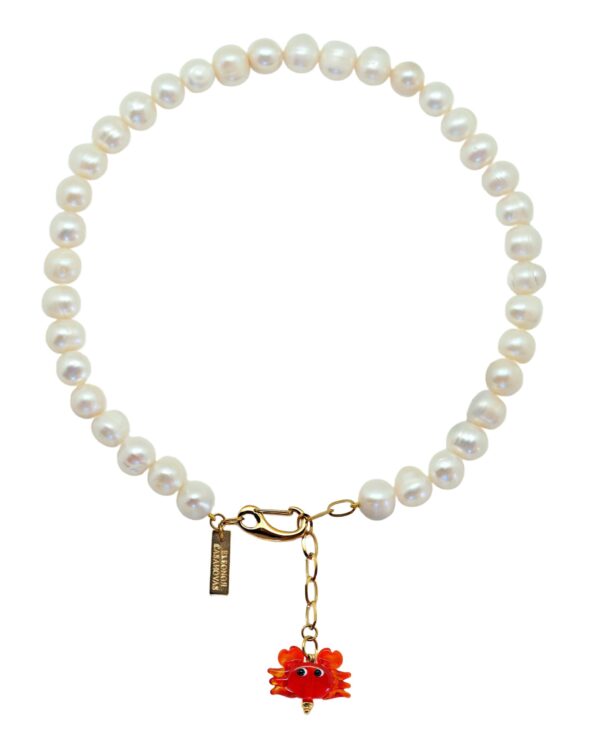 Collar Perlas mini cangrejo