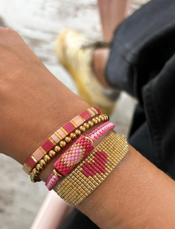 Pulsera miyuki PINK heart - Imagen 5