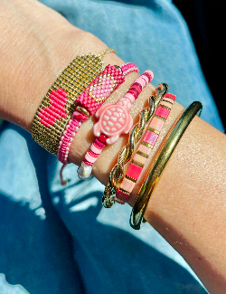 Pulsera miyuki PINK heart