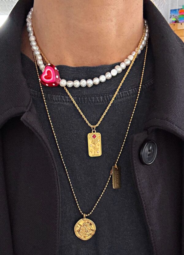 Collar amuleto vintage SNAKE - Imagen 3