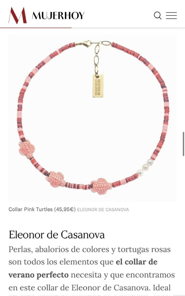 Collar PINK Turtles