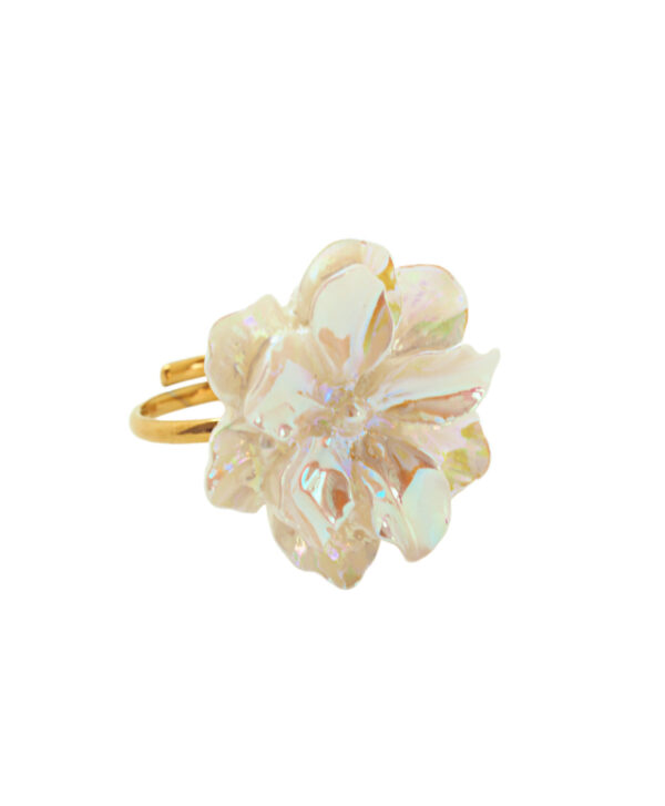 Anillo WHITE lotus- adaptable